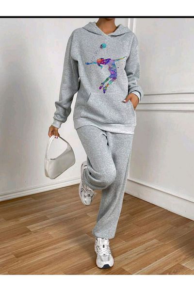 Deocept Volleyball National Team - Gray Hooded Oversize Tracksuit Boyfirend, Sultanlar of the Net