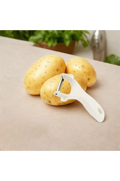 tg tek-iş global Stainless Steel White Handle - Multifunctional Sharp Blade Fruit Vegetable Peeler