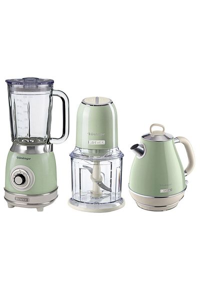 ARIETE Vintage Green Rondo Blender and 1.7 Liter Kettle Set