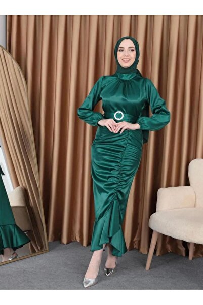 modadeywearst Rochie de seară din satin - Design cu împingere în formă de pește