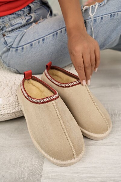 tusemmoda Papuci de iarnă cu talpă joasă pentru femei Furry New Season