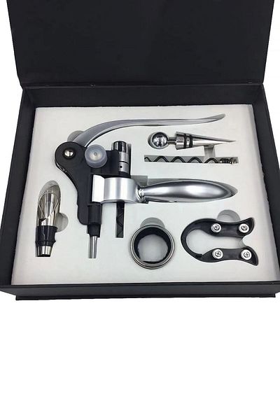 Weather Forecast Boxed 6 Piece Wine Corkscrew Wine Rack Wine Opener Set Cin377