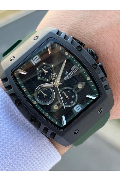 Naviforce Silikon Kordon İç Fonksiyonları Aktif İyon Kaplama Kasa Analog Erkek Kol Saati ENF.8025.YS