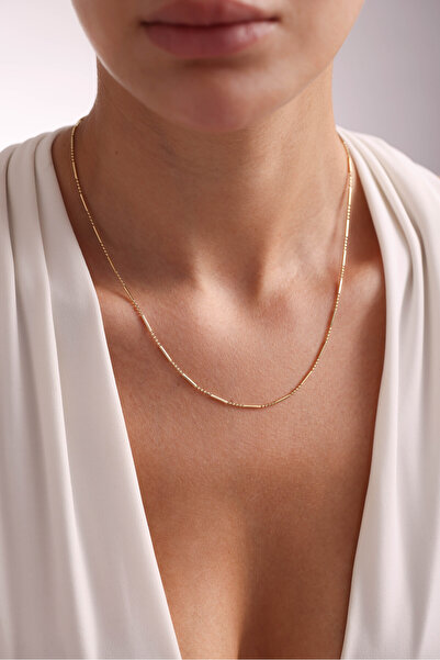 Gianfranco 14 Ayar Altın Qua Ball Sosis Zincir Kolye