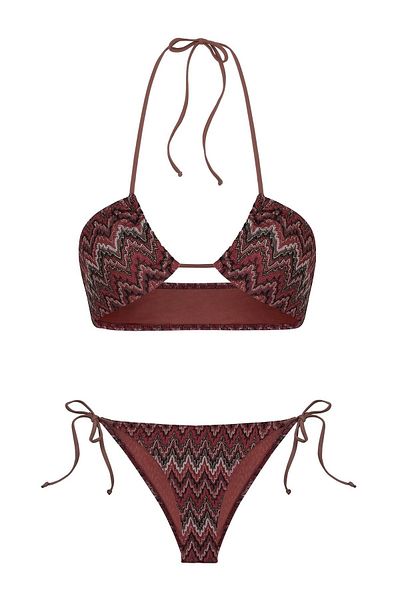 AQUELLA Halter Neck Knitwear Bikini Set