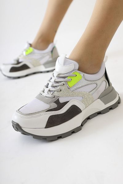 Limoya Pantofi de damă Netta White Mesh cu șireturi, pantofi sport de damă