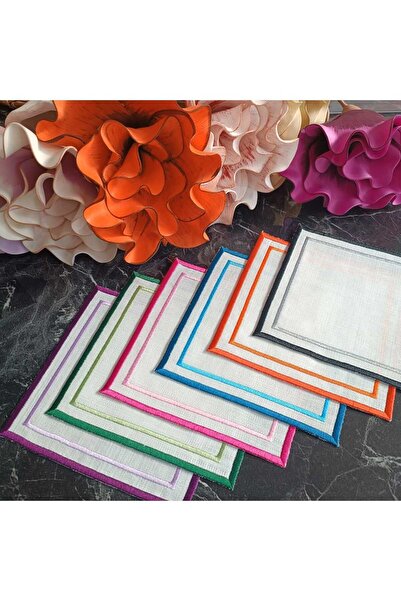 LASETU Colorful Cocktail Napkins and Coffee Napkins, Napkin Coasters, 6 Pieces
