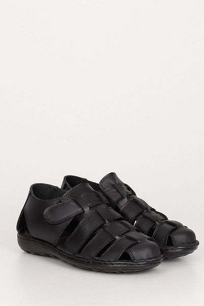 GÖNDERİ(R) Schwarze Gön-Herrensandalen aus echtem Leder 42667