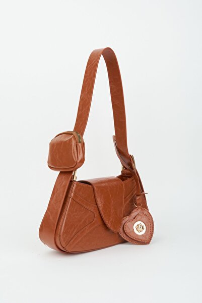 Vivaq Women's Lotus Tan Baguette Wallet Design Faux Leather Snap Closure Hand and Shoulder Bag