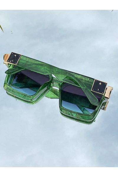 MİSE Green Large Frame - UV-400 Trend Sunglasses