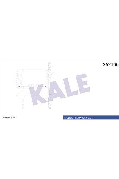 KALE HEATER Radiator Petegi 2 Sira Cu + Pl Clio II Kangoo 98 -7701044790 Gold