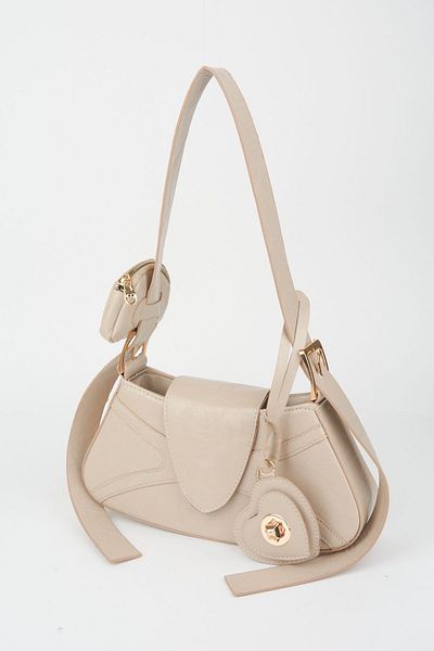 Vivaq Women's Lotus Mink Baguette Wallet Design Faux Leather Snap Closure Hand and Shoulder Bag