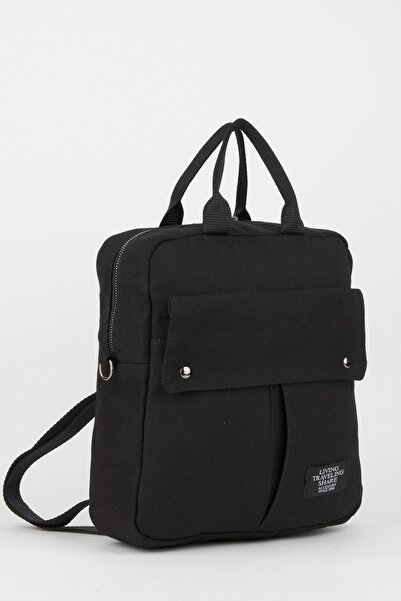 Vivaq Μαύρο Unisex 5 θέσεων με φερμουάρ, παχύ πάνινο σακίδιο πλάτης - με ιμάντα ώμου