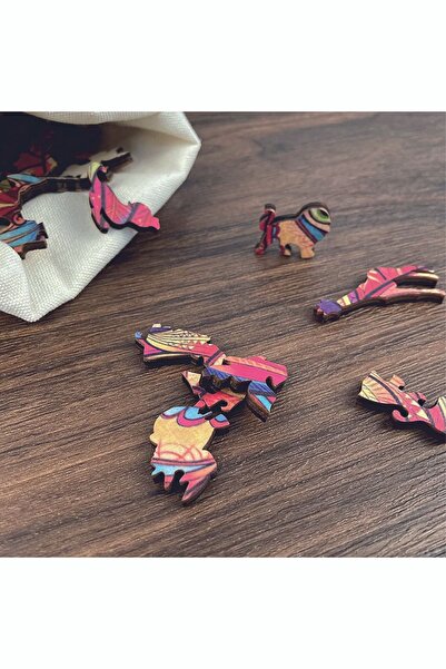 Sipylum Benzersiz Şekilli Yapboz Ahşap Puzzle Mandala Desen Fil 2 Jigsaw A4 Boy