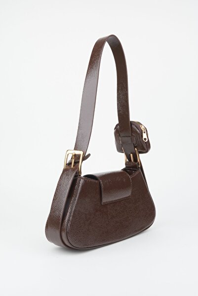 Vivaq Women's Lotus Brown Baguette Wallet Design Faux Leather Snap Closure Hand and Shoulder Bag