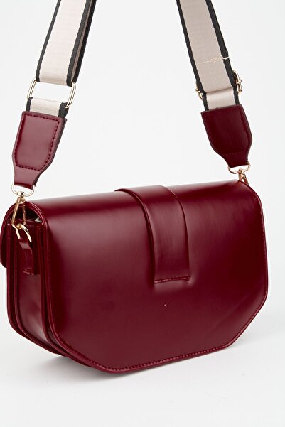 Vivaq Dark Claret Red Design Faux Leather 5 Compartment Suede Lined Striped Column Strap Handbag and Shoulder Bag