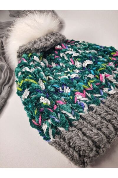 Senbeno Design HAND MADE YUMUŞAK DOKULU EL ÖRGÜSÜ PONPONLU ÖZGÜN TASARIM BERE