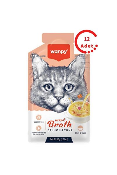 Wanpy Somonlu ve Ton Balıklı Kedi Çorbası 50 Gr x 12 Adet