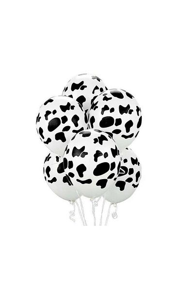 turkuaz parti White Cow Patterned 10 Pieces Balloons