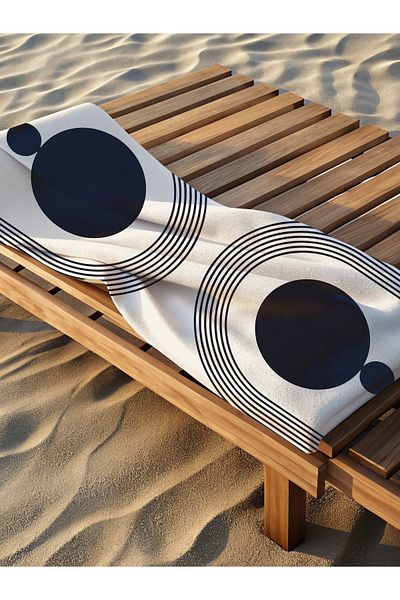 WALLHANG Black Çirkule Beach Towel