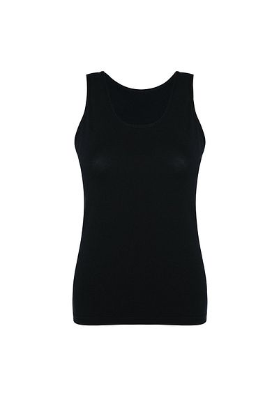 TOLIN Women's Cotton Lycra Black Wide Thick Strap Undershirt 1216