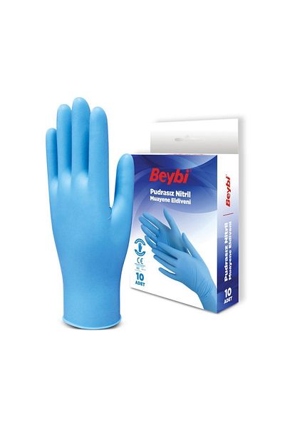Beybi Powder Free Nitrile Exam Gloves Blue 5 Pairs Pocket Box