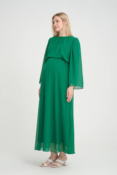 KATLİN MATERNİTY WEAR Chiffon Dress for Pregnant Women - Elastic Waist and Sleeves Spanish
