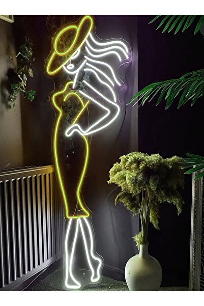 dekoraven Kadın Manken Moda Neon Tabela Dekoratif Aydınlatma