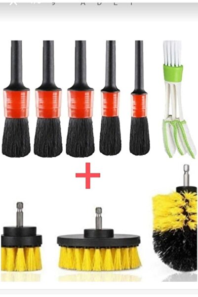 Dalian Home 9 Parça Araç Iç Ve Dış Matkap Ucu Uyumlu Detaylı Bakım Fırça Seti...