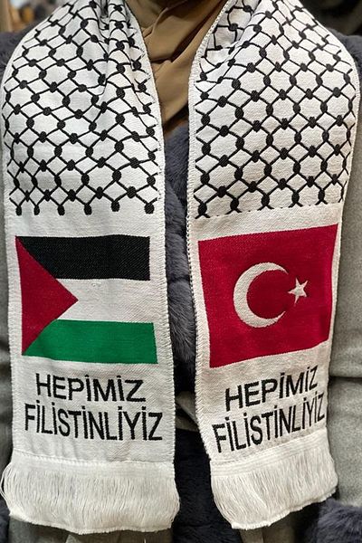 İSTANBULSTYLEMODA Quality Palestine And Turkish Flag Shawl Scarf 100x20 Shawl2330