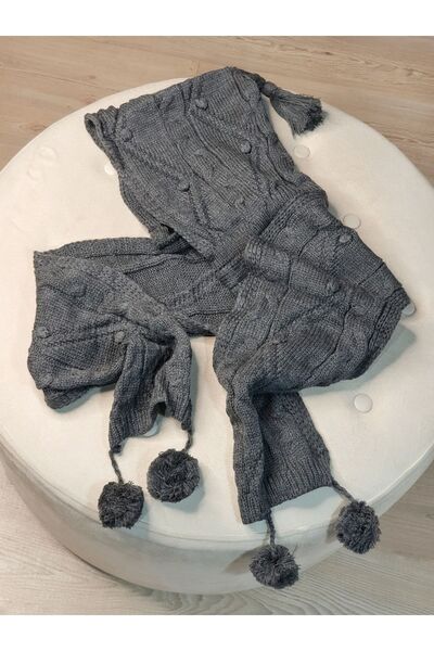 Senbeno Design Füme Kapüşonlu Kadın Atkı