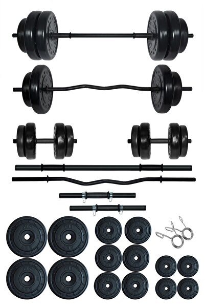 Fitset 88 kg Z Barlı Halter Seti ve Dambıl Seti Ağırlık Fitness Seti
