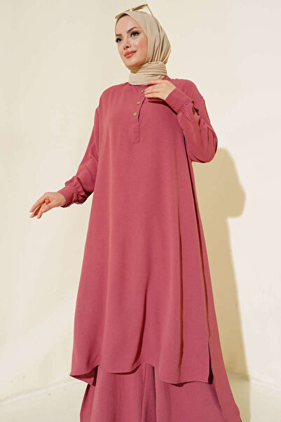 VOLT CLOTHİNG Büyük Beden Pantolonu Lastikli Ayrobin Salaş İkili Takım