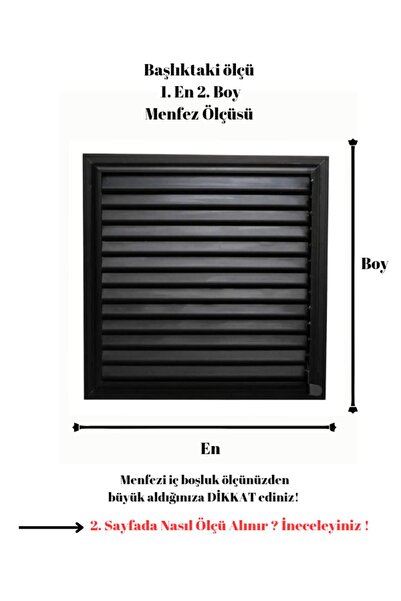 ALÜPAN Mat Siyah 40x45 Alüminyum Menfez Banyo Wc Havalandırma Panjur