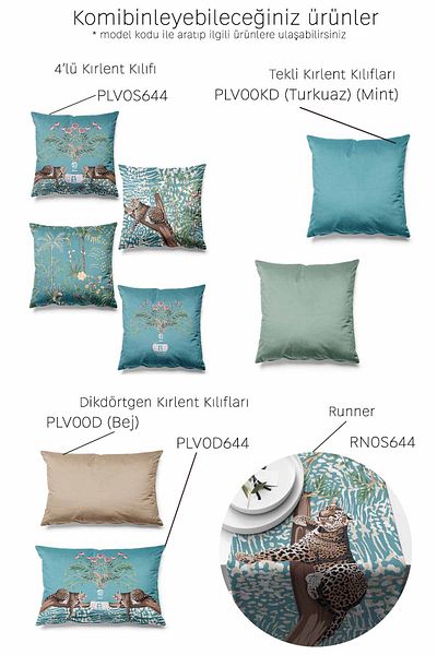 Pilloveland Σετ με μοτίβο λεοπάρ 4 - Κάλυμμα μαξιλαριού με ριχτάρι σουέτ με στάμπα διπλής όψης