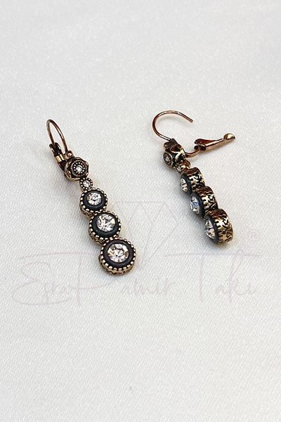 Esra Pamir Diamond Mounted Zircon Stone Earrings