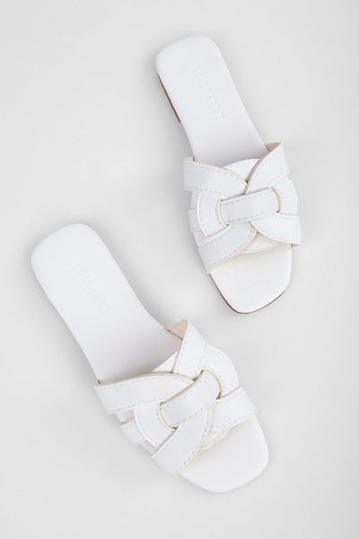 Shoeberry Dámské ploché pantofle Ally White Skin