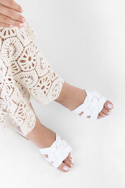 Shoeberry Dámské ploché pantofle Ally White Skin