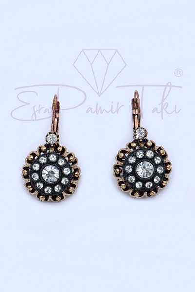 Esra Pamir Diamond Mounted Zircon Stone Earrings