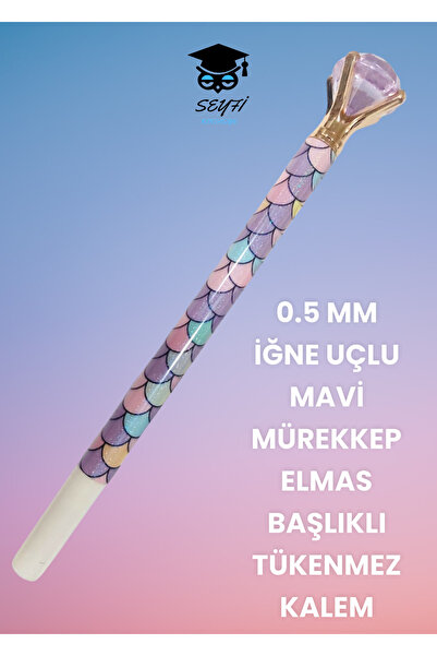 SEYFİKİRTASİYE قلم حبر أزرق برأس ألماس برأس إبرة 0.5 مم