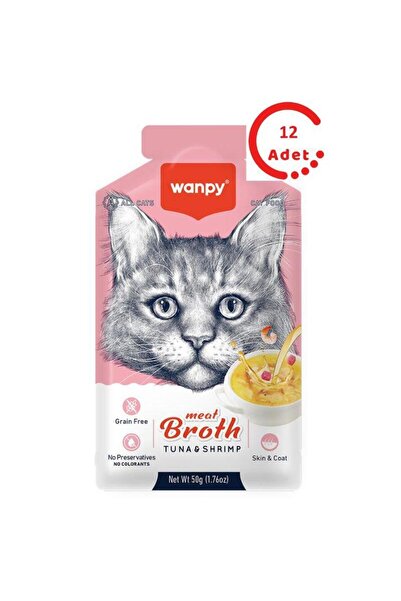 Wanpy Karidesli Ton Balıklı Kedi Çorbası 50 Gr x 12 Adet