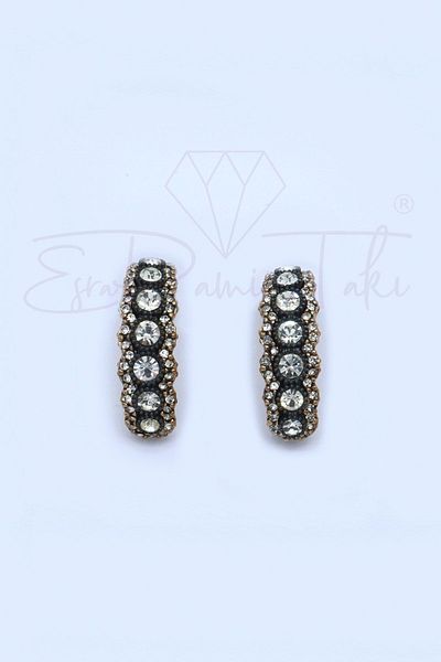 Esra Pamir Diamond Mounted Zircon Stone Earrings