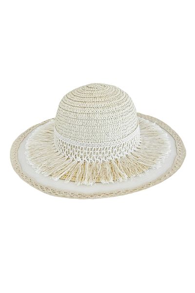 By Piera Straw Girl's Hat - Wide Brim, Model 3005