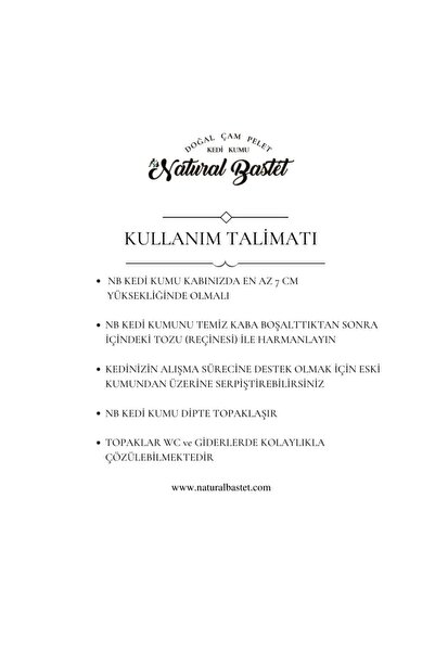 enpatiks Natural Bastet Topaklanan %100 Doğal Kokusuz Çam Peleti Kedi Kumu 10 Litre