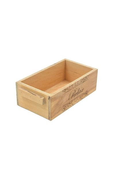 t tun's woods Relax Written Decorative Wooden Organizer - Waterproof Case 24X14X8 cm
