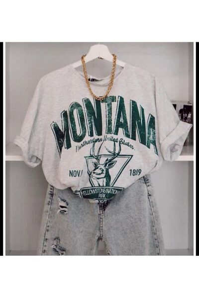 KOZİA OUTDOORS Ουνισέξ Γκρι Μπλουζάκι Oversize Oyaka Montanna Vengeance