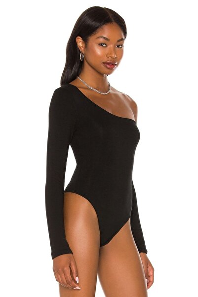 By Kul Design Body negru din jerseu cu mânecă lungă, cu croială asimetrică