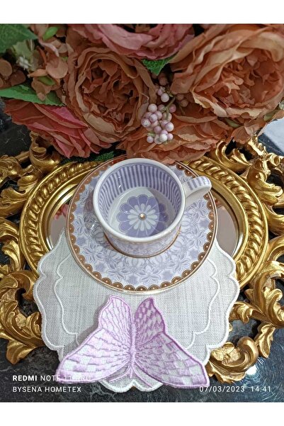 LASETU 3boyutlu Kokteyl Ve Kahve Yanı Sunum Peçetesi Lila Renkli 1li