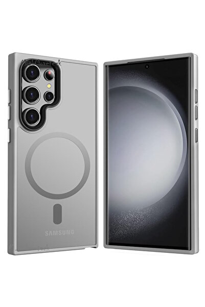 m.tk moveteck Samsung Galaxy S24 Ultra Kılıf Mat Magsafe Şarj Özellikli Darbe Önleyici Hassas Butonlu Renkli Kenar