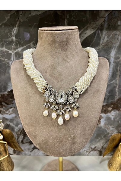 vogutima Elmas Montür Kum Inci Tasarım Hürrem Sultan Modeli Bronz Meteryal Kolye